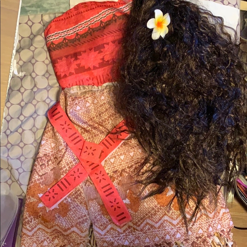 Moana costume w/ wig Halloween costume  dress up